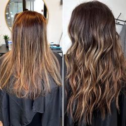 Mane Halo Hair Studio - Color and hand tied extensions service before and after. Love!! So happy with the results!