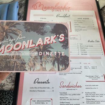 Moonlark’s Dinette - Menu and free postcard - Diners Near Me - Los Angeles, California Moonlark’s Dinette - Menu and free postcard - Diners Near Me - Los Angeles, California