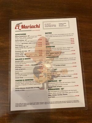 Menu photo 1 El mariachi restaurant Hampton Bays, NY