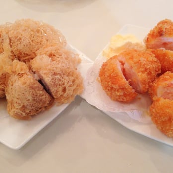East Buffet & Restaurant - Left - fried taro, Right - fried shrimp ball. - Buffets Near Me - Flushing, New York East Buffet & Restaurant - Left - fried taro, Right - fried shrimp ball. - Buffets Near Me - Flushing, New York