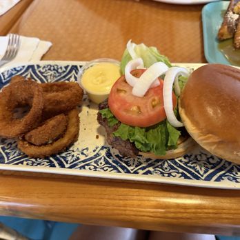 Countryside Cafe - Teri beef (hamburger) sandwich with onion rings - Breakfast & Brunch Near Me - Waianae, Hawaii