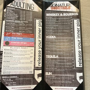 Biscuit & Hogs - the menu for the restaurant - New American Near Me - Meridian, Idaho