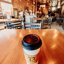 T3 Coffee - One of their specials - Golden Sunrise. Their signature 1899 espresso complemented by honey and vanilla.