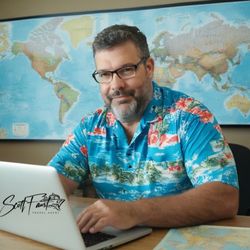 Destinations 24/7 Travel Services - Me working on a trip.