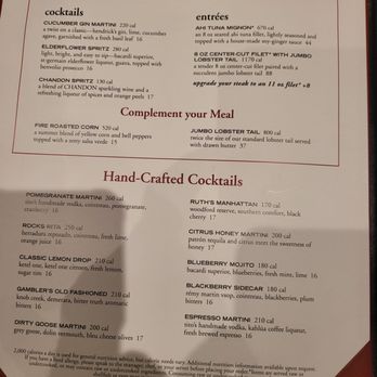 Ruth's Chris Steak House - Menu - Steakhouses Near Me - Weehawken, New Jersey Ruth's Chris Steak House - Menu - Steakhouses Near Me - Weehawken, New Jersey