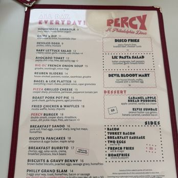 Percy Diner & Bar - Everyday menu - New American Near Me - Philadelphia, Pennsylvania