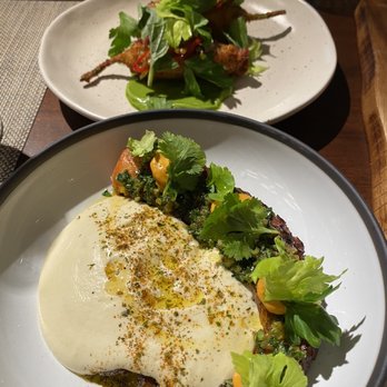 Bludorn - Octopus and squash blossoms - New American Near Me - Houston, Texas