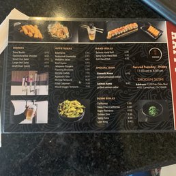 Happy hour menu