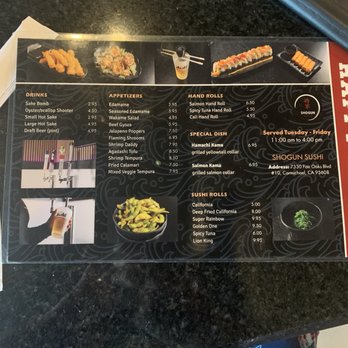Shogun Sushi - Happy hour menu - Sushi Bars Near Me - Carmichael, California