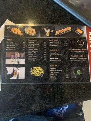 Menu photo 1 Shogun Sushi Carmichael, CA