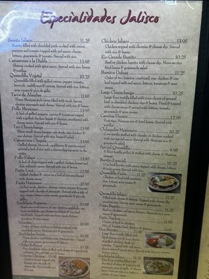 Menu photo 3 Jalisco's Salina, KS