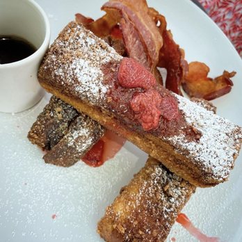 Rome + Fig - French Toast Sticks with strawberry topping and filling - Seafood Near Me - Tampa, Florida Rome + Fig - French Toast Sticks with strawberry topping and filling - Seafood Near Me - Tampa, Florida