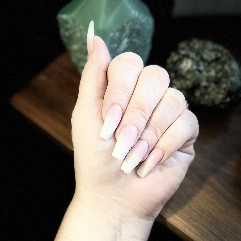 Sassy Nails - Ombré pink & white - Nail Salons Near Me - Fredericksburg, Virginia