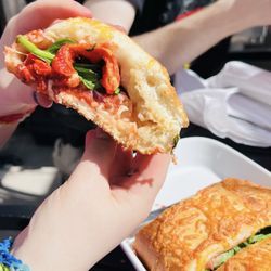 Echo Tap & Grill - Giant Calzone -- with spinach sundried tomatoes and pineapples