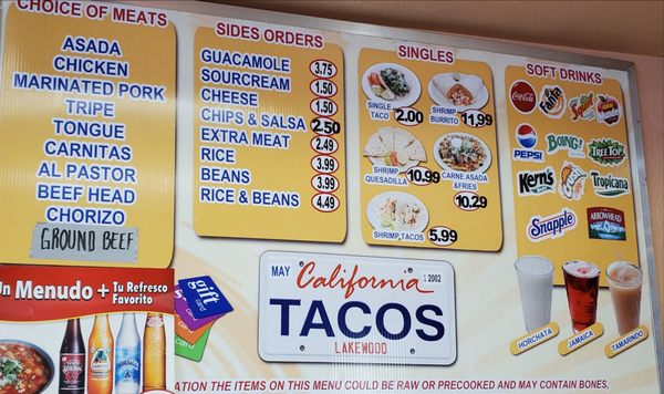 Menu photo 1 Tacos California Lakewood, WA Menu photo 1 Tacos California Lakewood, WA