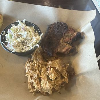 Mission BBQ - 22.00 for this. Yes that gelatinous glop of food at the top are the baby back ribs. Horrible overcooked, not fresh. - Barbeque Near Me - Jacksonville, Florida