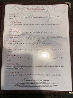 Menu photo 3 Masa Sushi & Eastern Cuisine Wilmington, NC Menu photo 3 Masa Sushi & Eastern Cuisine Wilmington, NC