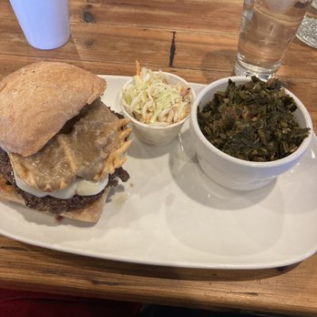 David Alan Alan's Smokehouse & Saloon - Poutine burger, collard greens and cole slaw - Smokehouse Near Me - Mukwonago, Wisconsin David Alan Alan's Smokehouse & Saloon - Poutine burger, collard greens and cole slaw - Smokehouse Near Me - Mukwonago, Wisconsin