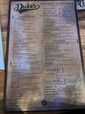 Menu photo 5 Duke's Northwoods St. Charles, IL