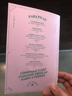 Menu photo 1 Sabio Infante Barcelona, B