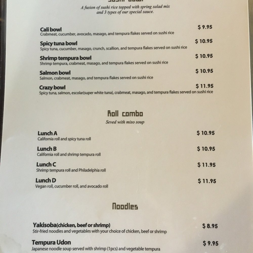 Toro Sushi - Lunch menu - Japanese Near Me - Spokane Valley, Washington Toro Sushi - Lunch menu - Japanese Near Me - Spokane Valley, Washington