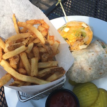 The Lyme Grill - The Chicken Fajita Wrap with fries - American Near Me - Avon, Connecticut
