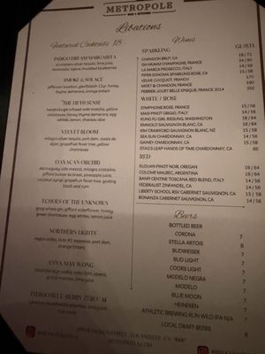 Menu photo 1 Metropole Bar & Kitchen Los Angeles, CA