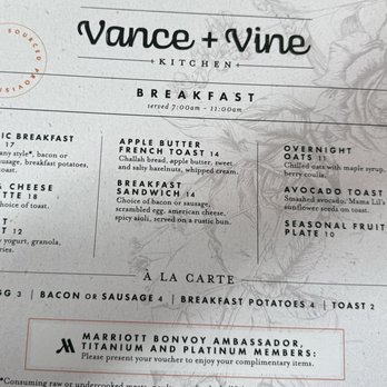 Vance + Vine Kitchen - Breakfast menu - Gastropubs Near Me - Portland, Oregon