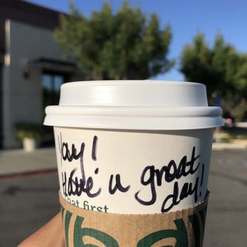 Starbucks - The barista wished me a great day! - Coffee & Tea Near Me - Pleasanton, California Starbucks - The barista wished me a great day! - Coffee & Tea Near Me - Pleasanton, California