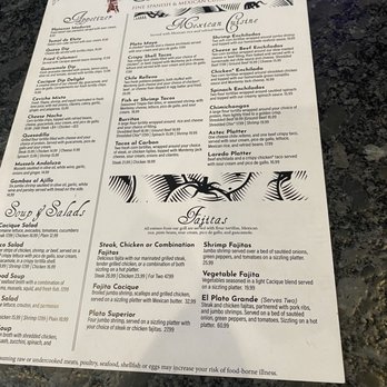Cacique - Menu - Spanish Near Me - Frederick, Maryland