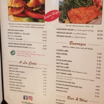 Liliha Bakery - Sandwich and salad menu - Bakeries Near Me - Honolulu, Hawaii
