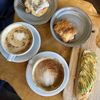 The Brew Coffee - Cinnamon roll, chocolate croissant, red chili mocha, americano, avocado toast - Coffee & Tea Near Me - Albuquerque, New Mexico