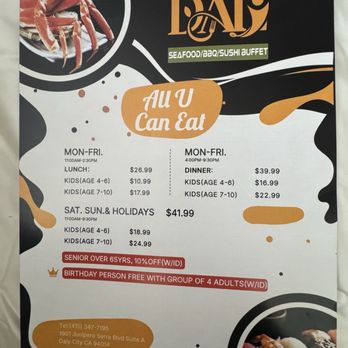 Daly Buffet - Rates plus they add an 8% service fee - Buffets Near Me - Daly City, California Daly Buffet - Rates plus they add an 8% service fee - Buffets Near Me - Daly City, California