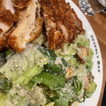 Beverly Bar - Ceasar salad with crispy chicken - Wine Bars Near Me - Beverly Hills, California