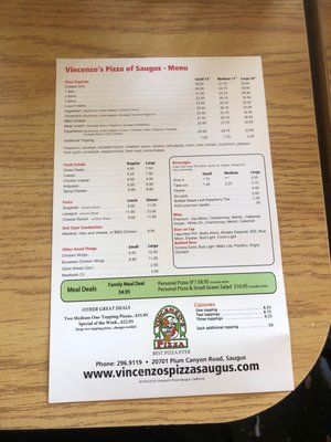 Menu photo 5 Vincenzo's Pizza Saugus, CA Menu photo 5 Vincenzo's Pizza Saugus, CA