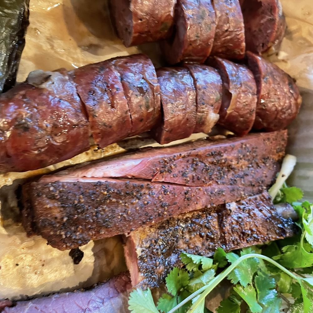 Priedite Barbecue - Beef ribs and the day's special of Jack Cheese sausage. - Barbeque Near Me - Los Alamos, California Priedite Barbecue - Beef ribs and the day's special of Jack Cheese sausage. - Barbeque Near Me - Los Alamos, California