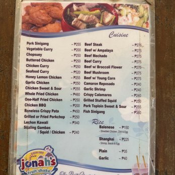 Jonah's Fruit Shake & Snack Bar - Jonah's Fruit Shake & Snack Bar: menu - Juice Bars & Smoothies Near Me - Malay, AKL