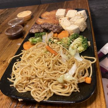 Volcano Grille - Noodles, mixed veggies, patties, tofu, chicken katsu - Seafood Near Me - Las Vegas, Nevada Volcano Grille - Noodles, mixed veggies, patties, tofu, chicken katsu - Seafood Near Me - Las Vegas, Nevada
