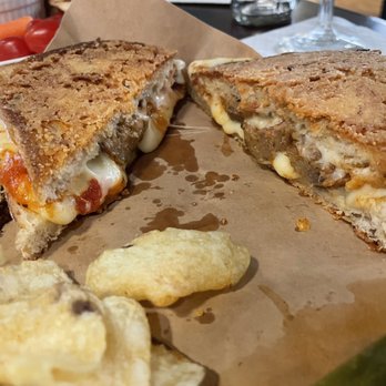 Yelping Dog Wine - Meatball grilled cheese with Parmesan crusted sour dough #yummo - Wine Bars Near Me - Staunton, Virginia Yelping Dog Wine - Meatball grilled cheese with Parmesan crusted sour dough #yummo - Wine Bars Near Me - Staunton, Virginia
