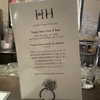 Blossom on Columbus - Happy Hour Bar Menu - Vegan Near Me - New York, New York