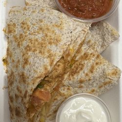 BarBurrito - Griesbach Village - Mild chicken, quesadilla on whole wheat tortilla + salsa + sour cream