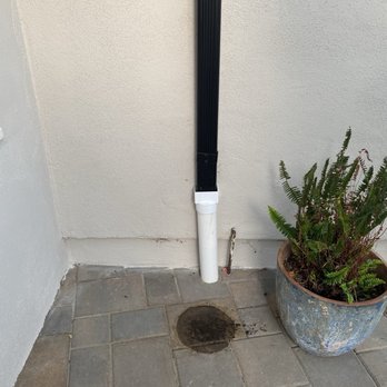 Mayan General Construction & Landscaping - Ugly pvc pipe that should have been trimmed flush with the patio pavers - Landscaping Near Me - Santa Barbara, California