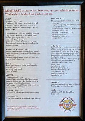 Menu photo 2 Little City Diner Winterville, GA Menu photo 2 Little City Diner Winterville, GA