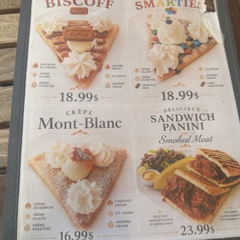 Crêperie Chez Suzette - Menu as of August 2026 - Desserts Near Me - Montreal, Quebec