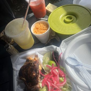 Pollos Asados Al Carbon - Chicken done in the pit, rice beans, and salad - Food Trucks Near Me - Orlando, Florida Pollos Asados Al Carbon - Chicken done in the pit, rice beans, and salad - Food Trucks Near Me - Orlando, Florida