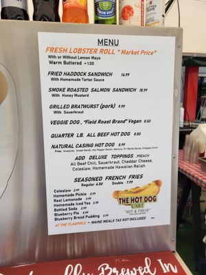 Menu photo 1 The Hot Dog Cart Winter Harbor, ME
