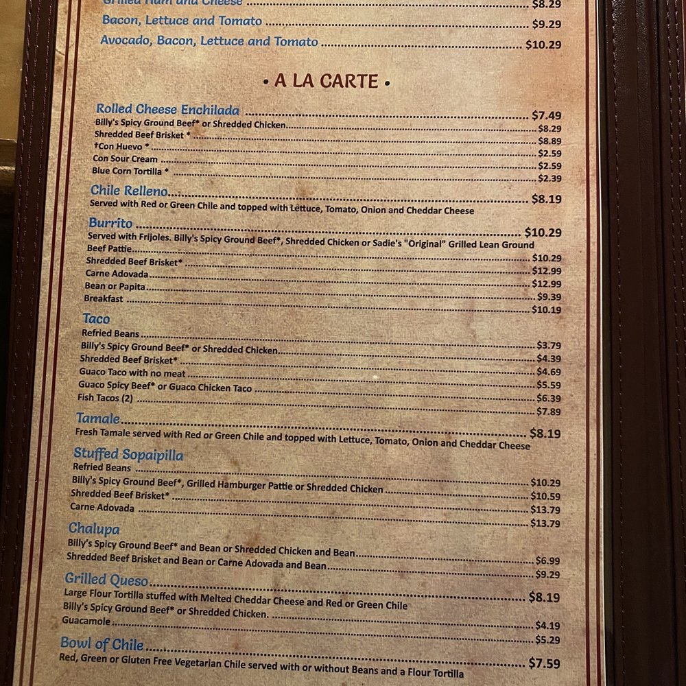 Sadie's - Menu - New Mexican Cuisine Near Me - Albuquerque, New Mexico Sadie's - Menu - New Mexican Cuisine Near Me - Albuquerque, New Mexico