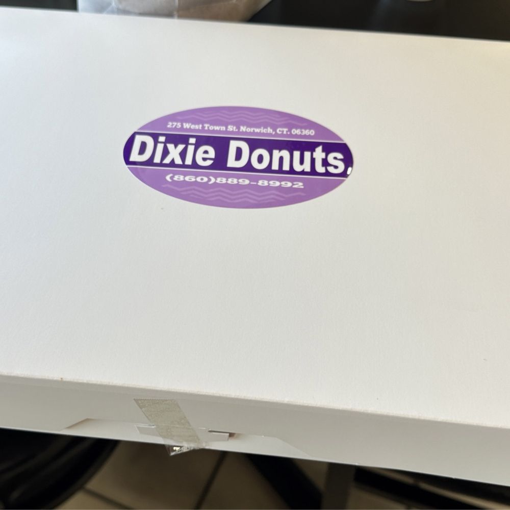 Dixie Donuts - a white box on a table - Donuts Near Me - Norwich, Connecticut Dixie Donuts - a white box on a table - Donuts Near Me - Norwich, Connecticut