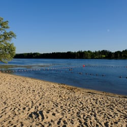 Taconic State Park - Rudd Pond Area - Beach area at the Rudd Pond with life guard on duty.