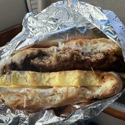 the inside of a sandwich wrapped in foil the inside of a sandwich wrapped in foil